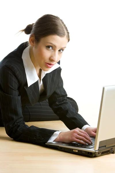 Businesswoman with a notebook — Stock Photo, Image