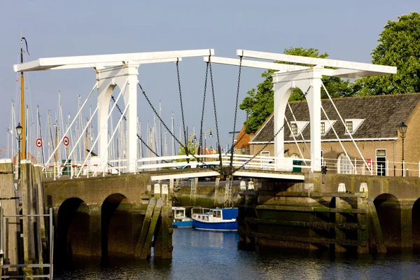 Jembatan gantung, Zierikzee, Zeeland, Belanda — Stok Foto