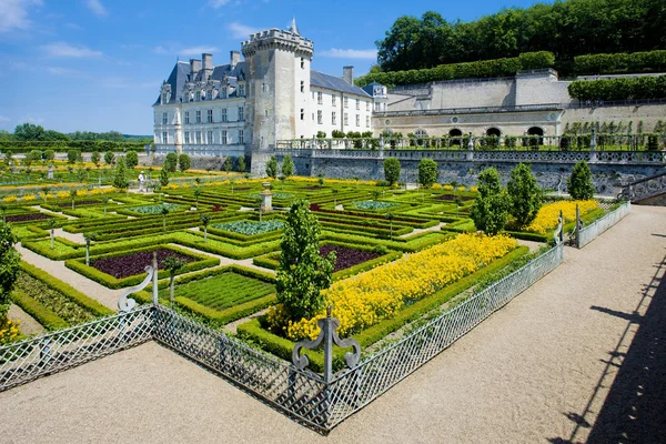 Castelo de Villandry com jardim, Indre-et-Loire, Centre, França — Fotografia de Stock