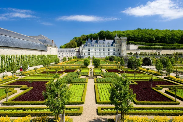 Kasteel van Villandry met tuin, indre-et-loire, centre, Frankrijk — Stockfoto