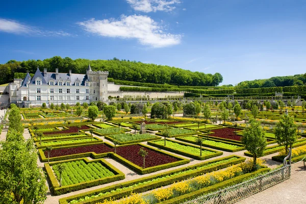 Castelo de Villandry com jardim, Indre-et-Loire, Centre, França — Fotografia de Stock