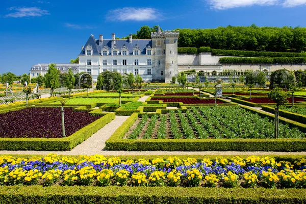 Castello di Villandry con giardino, Indre-et-Loire, Centre, Francia — Foto Stock