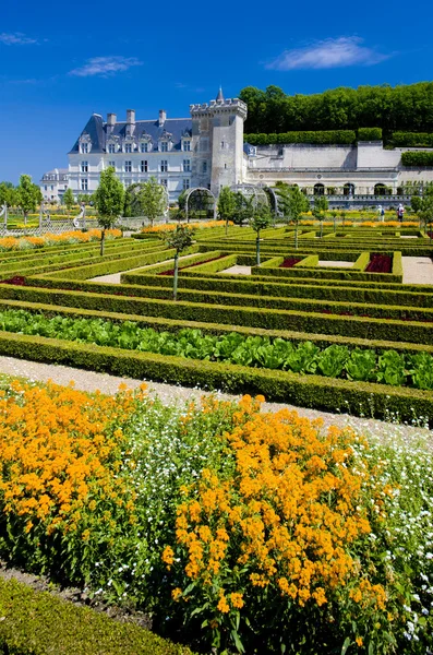 Villandry slott med trädgård, centrum, indre-et-loire, Frankrike — Stockfoto