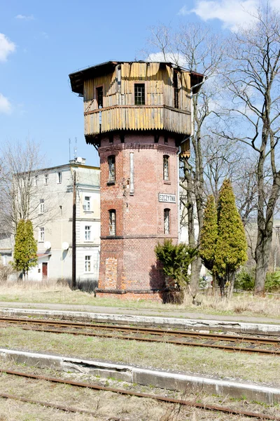 Gamla järnvägsstationen, szczytna, Polen — Stockfoto