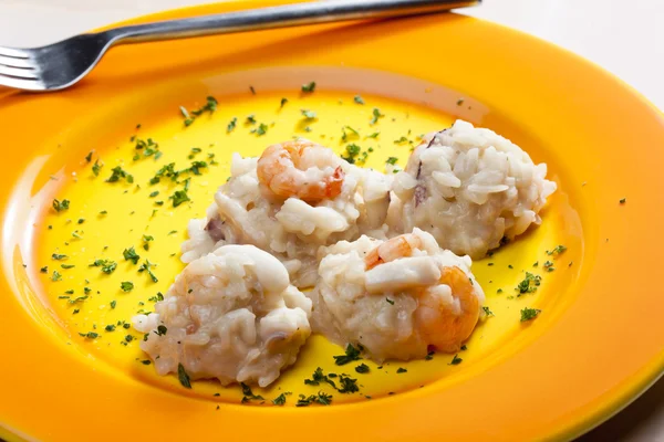 Italian risotto with seafood — Stock Photo, Image