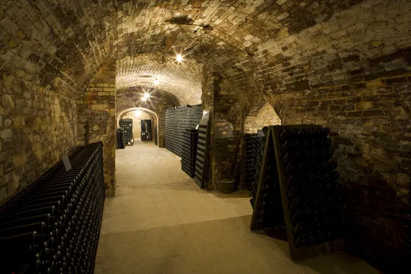 Historische Abteilung der Champagner-Bodega, Epernay, Champagner-Region, Frankreich — Stockfoto