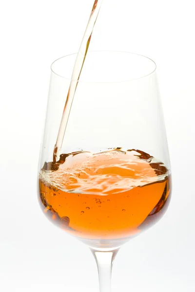 Wineglass with rosé wine — Stockfoto