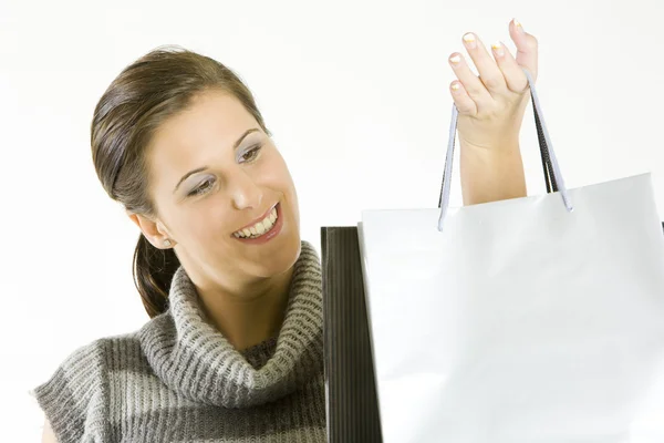 Portrait of shopping girl — Stock Photo, Image