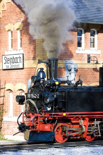 蒸気の鉄道、シュタインバッハ - johstadt、ドイツ — ストック写真