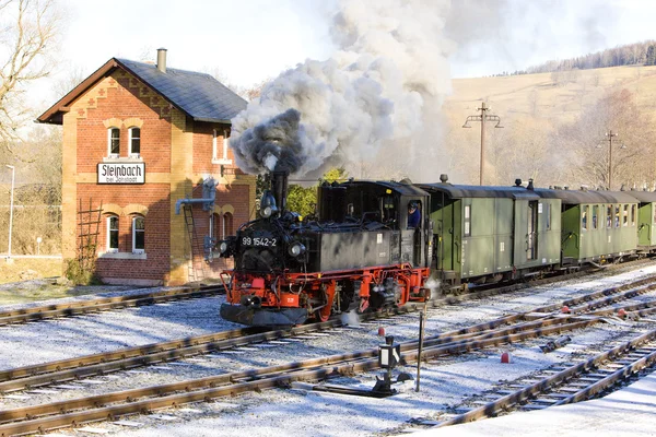 Steam train, Steinbach - Jöhstadt, Germany — Stock Fotó