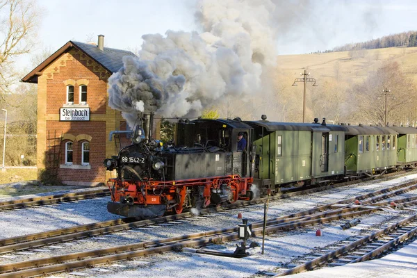 Train à vapeur, Steinbach - JXohstadt, Allemagne — Photo