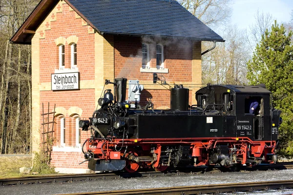 Steam locomotive, Steinbach - Jöhstadt, Germany — Stok fotoğraf