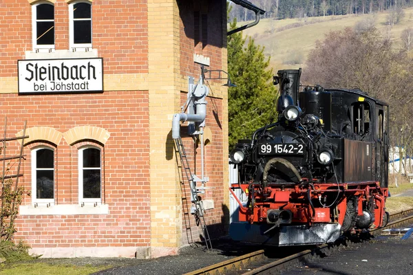 Steam locomotive, Steinbach - Jöhstadt, Germany — Stockfoto