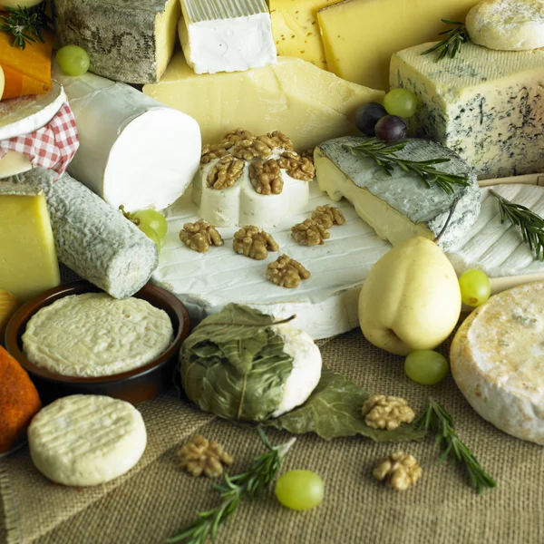 Сыр натюрморт с фруктами — стоковое фото