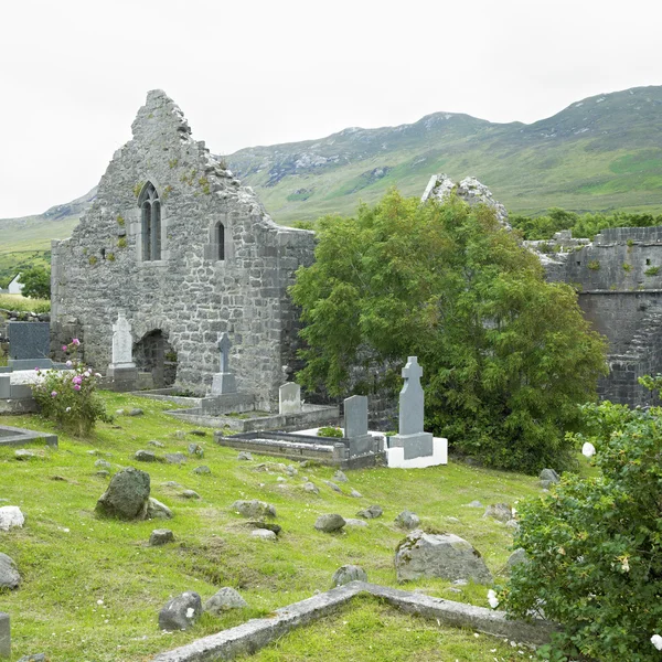 Rovine dell'Abbazia di Murrisk, contea di Mayo, Irlanda — Foto Stock