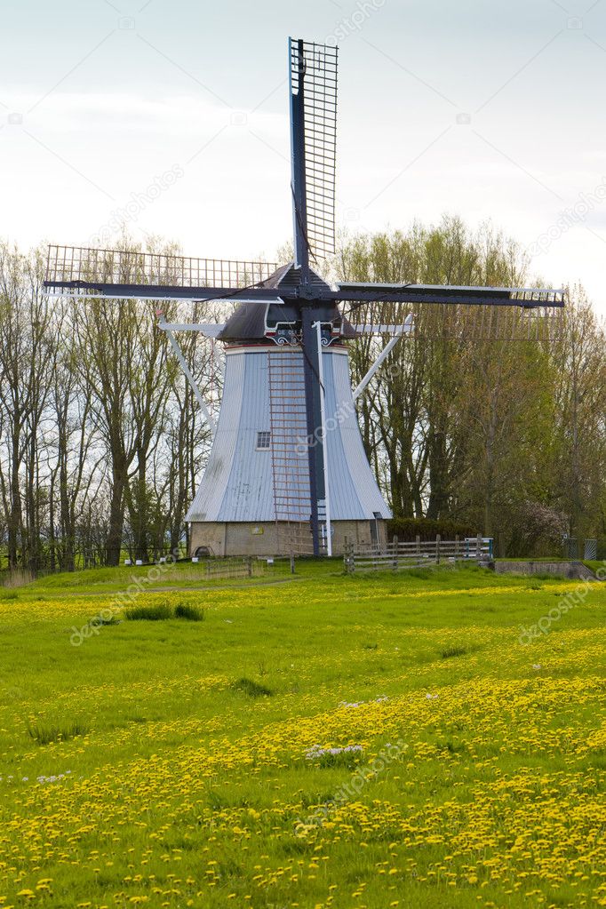 Windmill near Aldtsjerk, Friesland, Netherlands