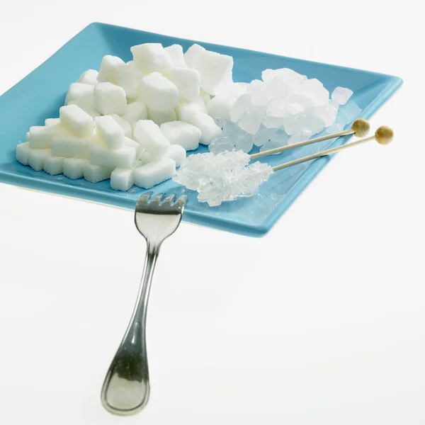 Тарелка с сахаром — стоковое фото