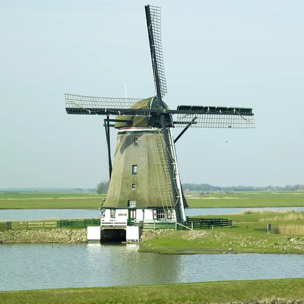 Mulino a vento, Texel Island, Paesi Bassi — Foto Stock