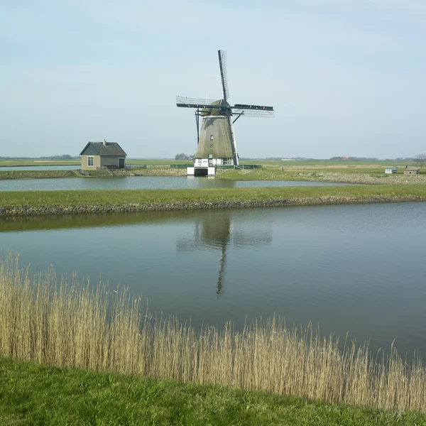 Windmühle, Insel Texel, Niederlande — Stockfoto