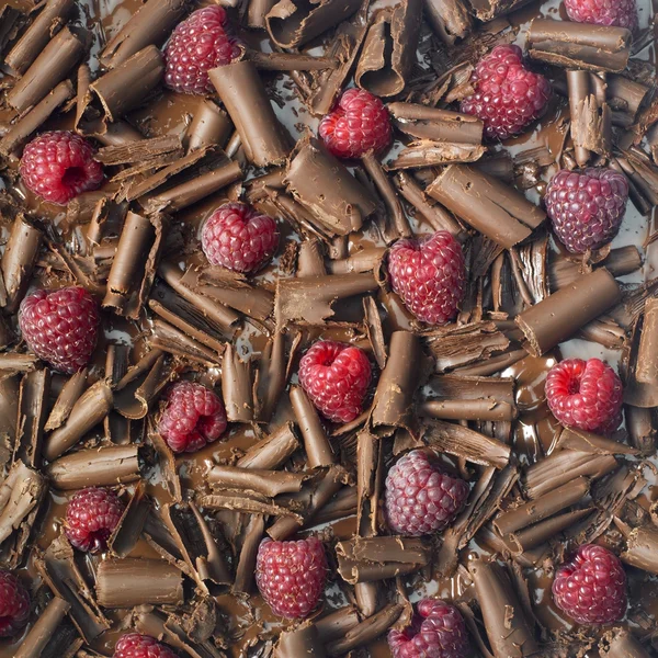 Maliny z czekoladą — Zdjęcie stockowe