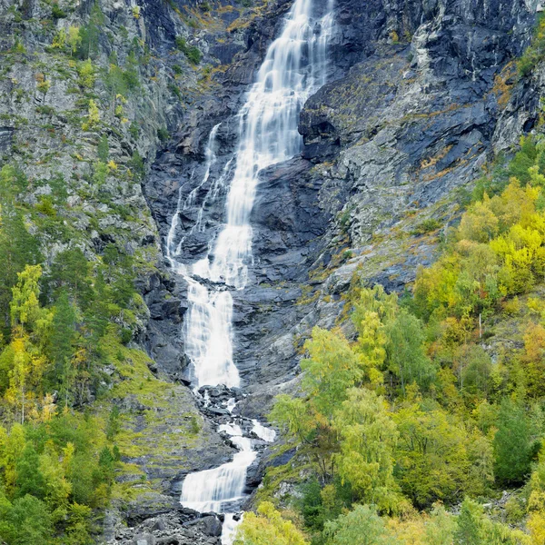 Landskap nära borgund stavkirke, Norge — Stockfoto