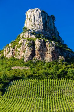 La Roche de Solutré with vineyards, Burgundy, France clipart