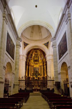 Interior of church, Monastery of Ucles, Castile-La Mancha, Spain clipart