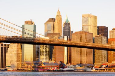 brooklyn Köprüsü, new york city, ABD ile Manhattan
