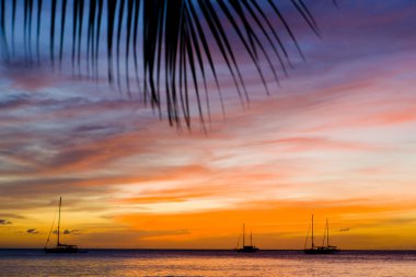 Sunset over the Caribbean Sea, Grand Anse Bay, Grenada clipart