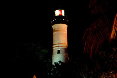 key west deniz feneri gece, florida keys, Florida, ABD