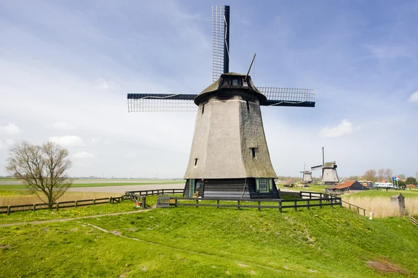 Větrné elektrárny poblíž alkmaar, Nizozemsko — Stock fotografie