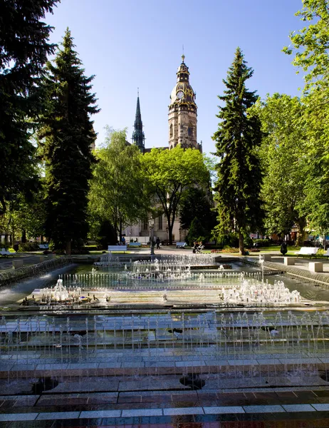 Поющий фонтан, Главная площадь, Кошице, Словакия — стоковое фото