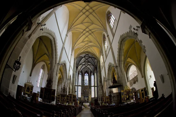 Interior da igreja de Santo Egídio, Bardejov, Eslováquia — Fotografia de Stock