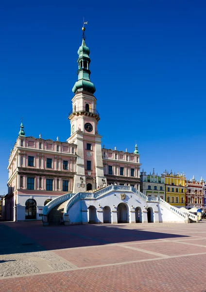 Stadhuis, centrale plein (rynek wielki), zamosc, Polen — Stockfoto