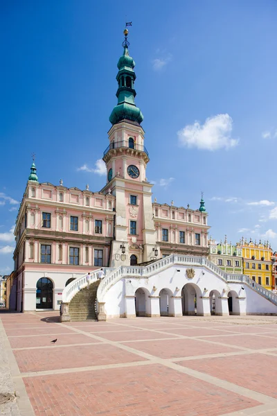 Rådhuset, stora torget (rynek wielki), zamosc, Polen — Stockfoto