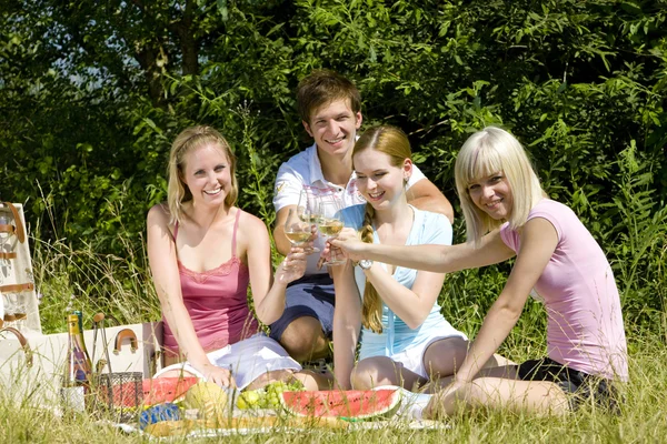 Amigos en un picnic — Foto de Stock