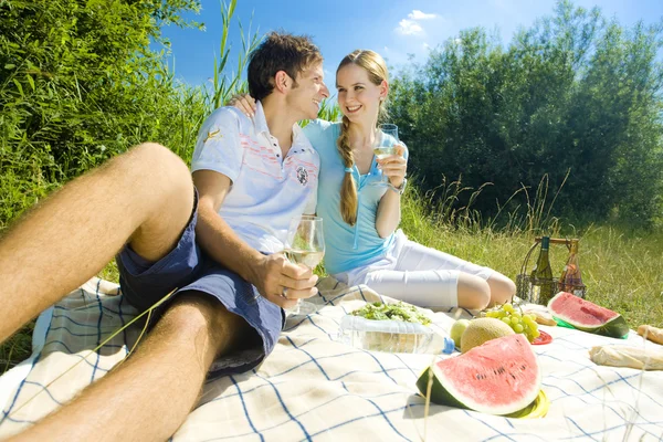 Para na pikniku — Zdjęcie stockowe