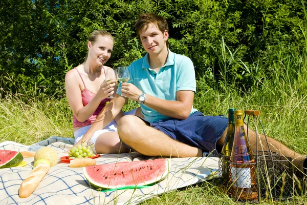 ピクニックでのカップル — ストック写真