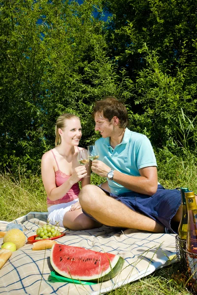 Couple at a picnic — Stock Photo, Image