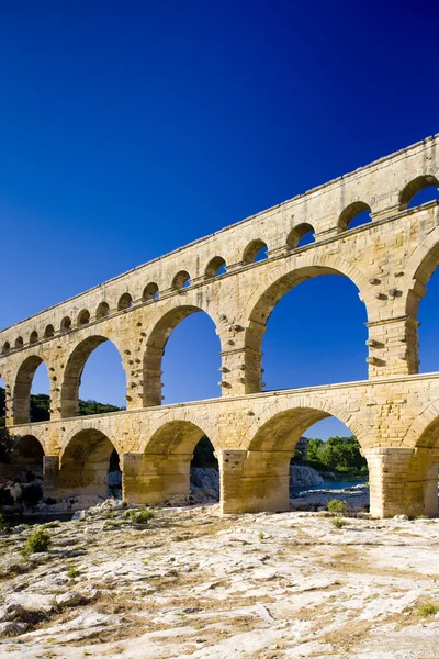 Romeinse aquaduct, pont du gard, languedoc-roussillon, Frankrijk — Stockfoto