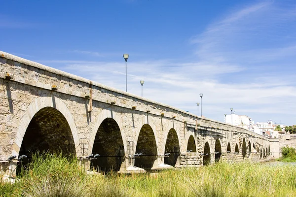 Római híd, Merida, tartomány Badajoz, Extremadura, Spanyolország — Stock Fotó