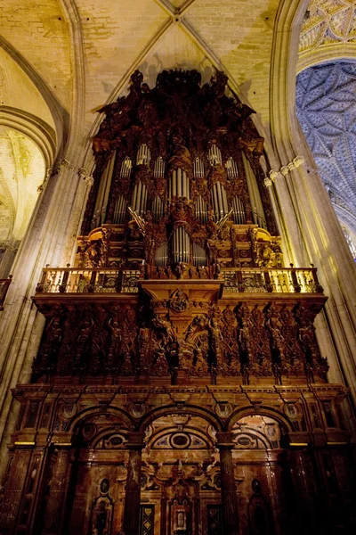 Innenraum der Kathedrale von Sevilla, Andalusien, Spanien — Stockfoto