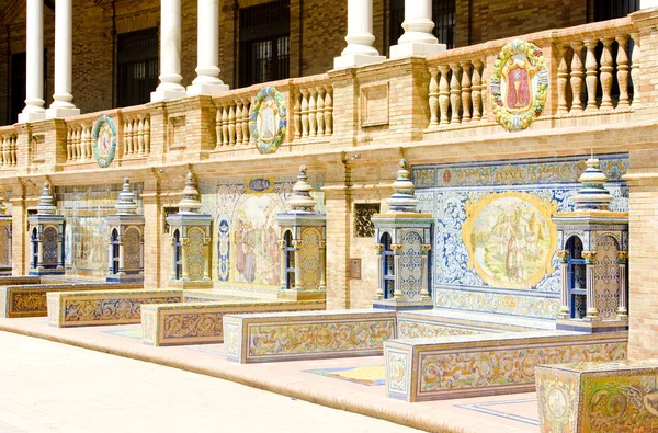 Spanischer Platz (Plaza de espana), Sevilla, Andalusien, Spanien — Stockfoto