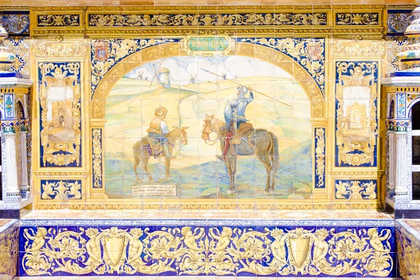 Pintura de azulejos, Plaza de España, Sevilla, Andalu — Foto de Stock