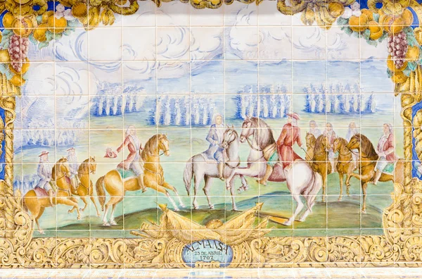 Pintura de azulejos, Plaza de España, Sevilla, Andalu —  Fotos de Stock