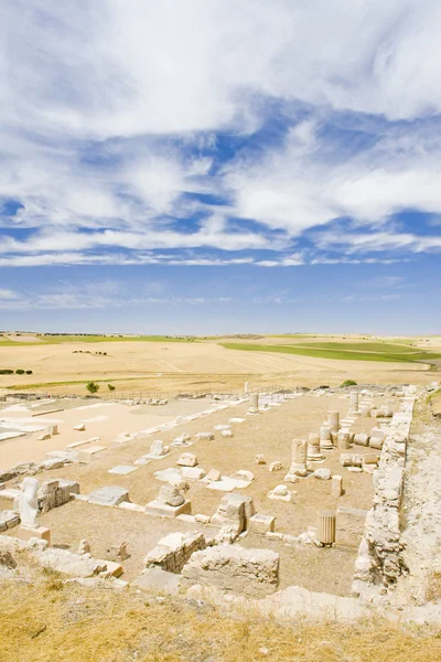 Archeologische plaats, Romeinse stad van segobriga, saelices, Castilië — Stockfoto