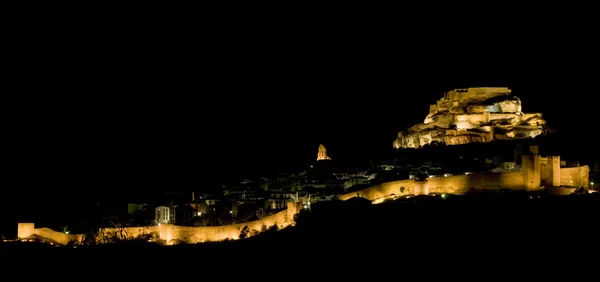 stock image Morella at night, Comunidad Valenciana, Spain