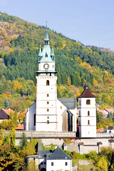 Castello e chiesa di Santa Caterina, Kremnice, Slovacchia — Foto Stock