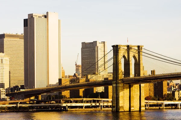 Бруклінський міст, Манхеттен, Нью-Йорк, США — стокове фото
