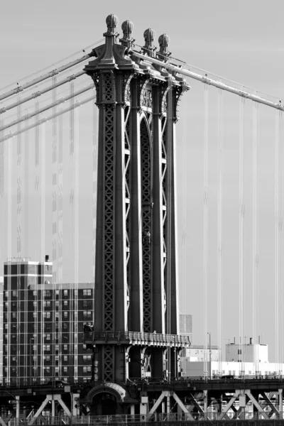 Detalhe de Manhattan Bridge, Nova York, EUA — Fotografia de Stock